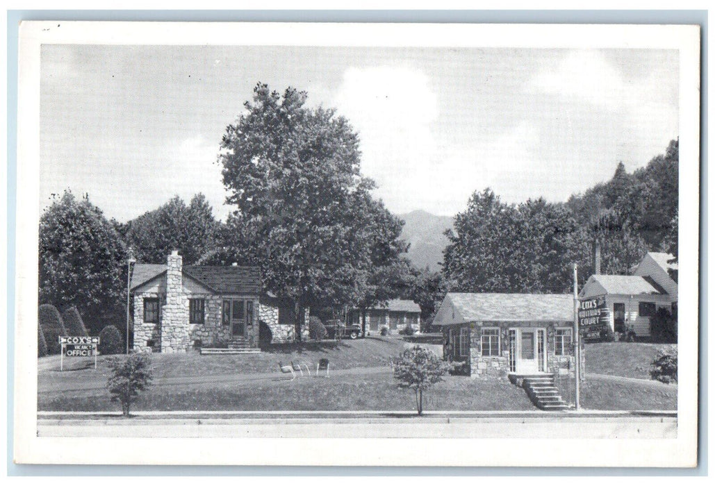 c1940 Cox's Gateway Courts Gatlinburg Smokies Smoky Mountains Tennessee Postcard