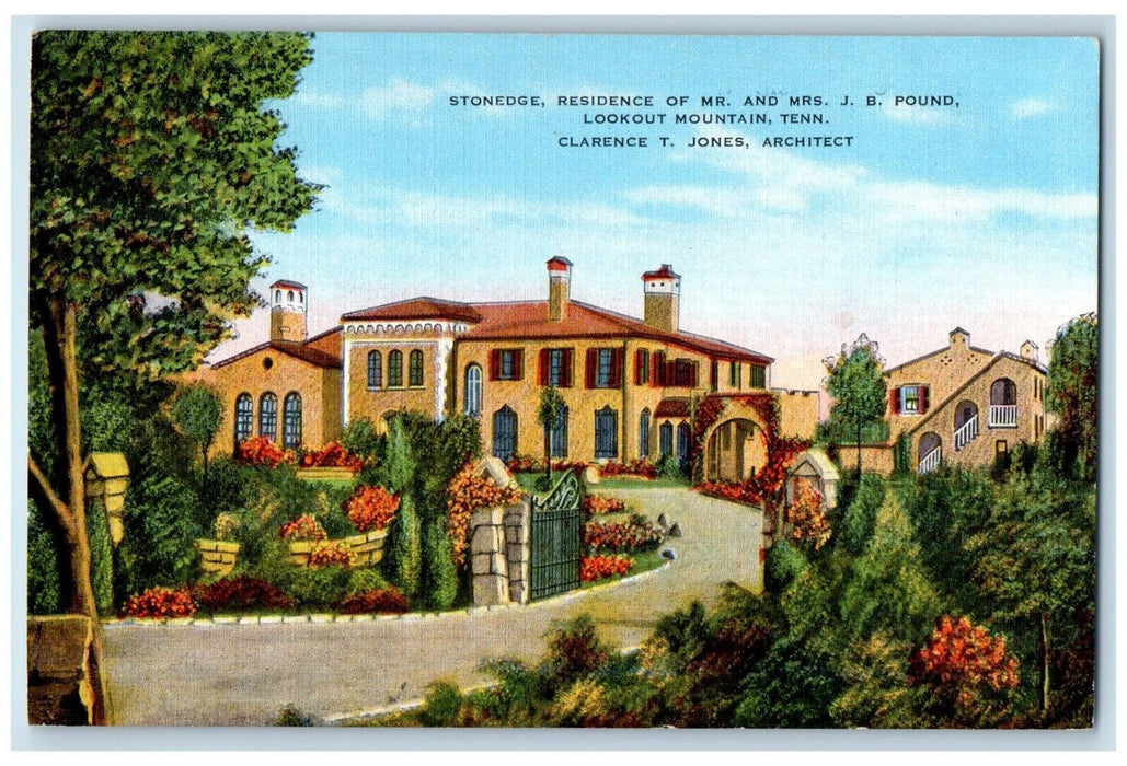 c1940 Stonedge Residence Pound Hotel Lookout Mountain Tennessee Vintage Postcard