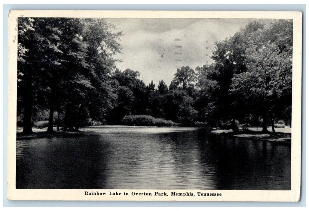 1941 Rainbow Lake Overton Park River Trees Memphis Tennessee TN Vintage Postcard