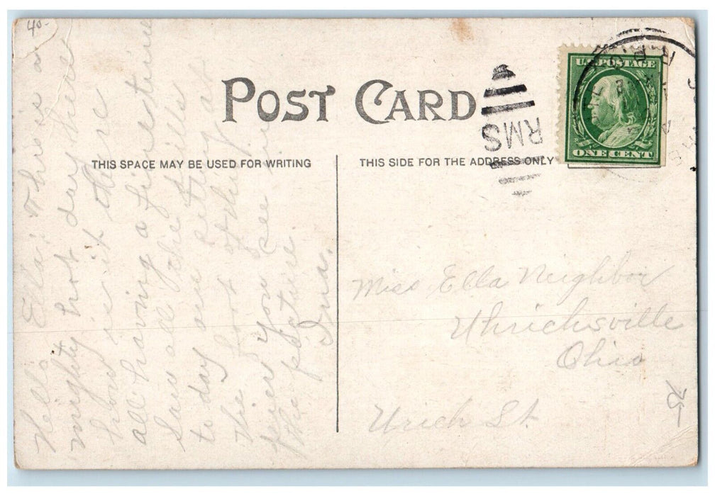 1910 Station Sail Boat Landing Lake Maxinkuckee Culver IN Antique Postcard
