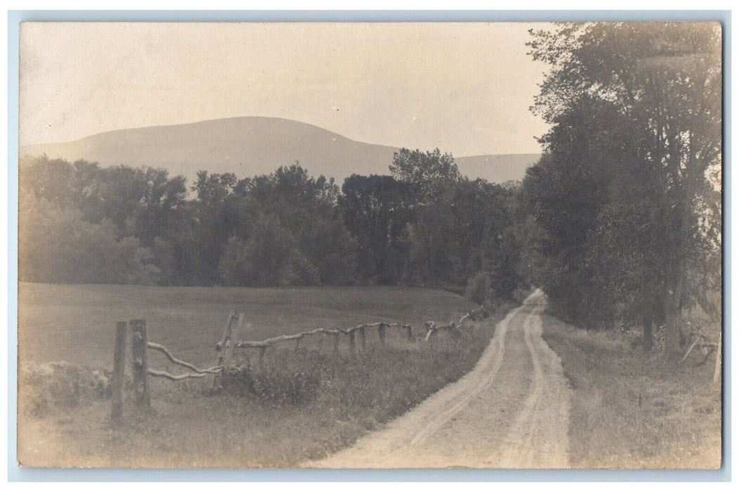 c1910's Dirt Road Scene Trees Sheffield Massachusetts MA RPPC Photo Postcard