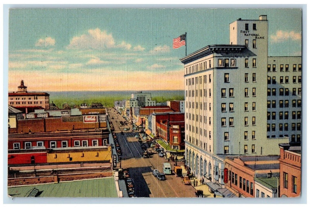 1939 Aerial Central Avenue Looking West Albuquerque New Mexico Vintage Postcard