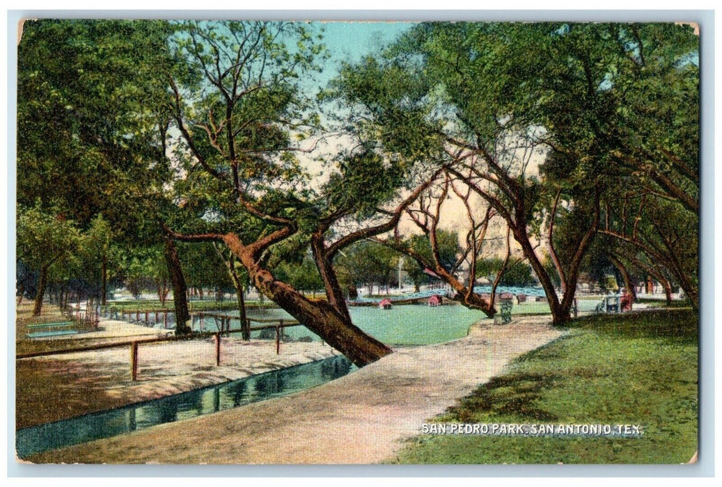 c1910 San Pedro Park Royal Spanish Mexican Army City San Antonio Texas Postcard