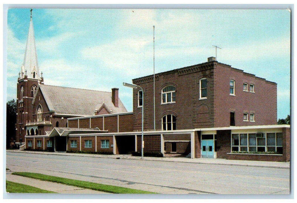 c1960 Trinity Lutheran Church School Fourth Street Faribault Minnesota Postcard