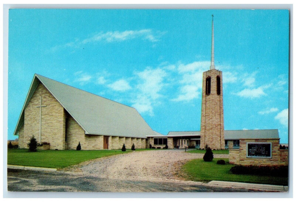 c1960 Zion Ev. Lutheran Church Chapel Exterior Road Winthrop Minnesota Postcard