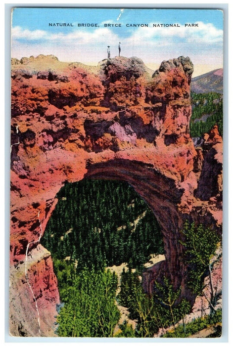 View Of Natural Bridge Bryce Canyon National Park Utah UT Vintage Postcard