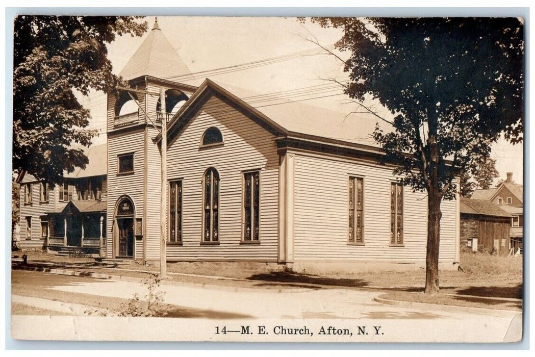 1930 Methodist Episcopal Chruch View Phillips Afton NY RPPC Photo Postcard