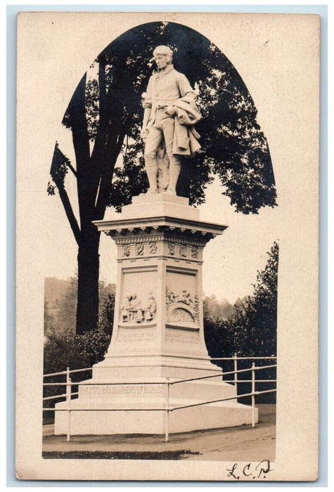 1903 Robert Burns Memorial Statue Barre City VT RPPC Photo Posted Postcard