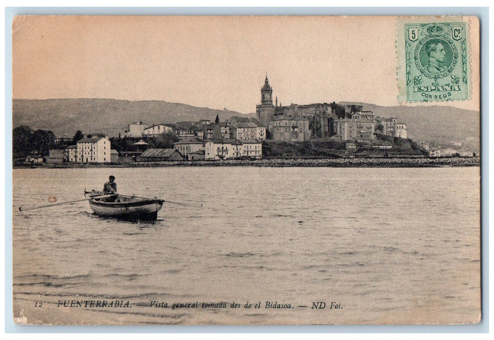 1918 Boating View Taken from the Bidasoa ND Spain Posted Antique Postcard