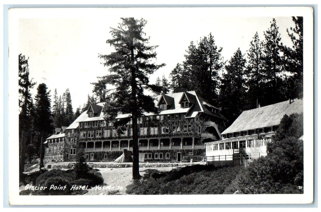 1950 Glacier Point Hotel Redwood City Yosemite California CA RPPC Photo Postcard