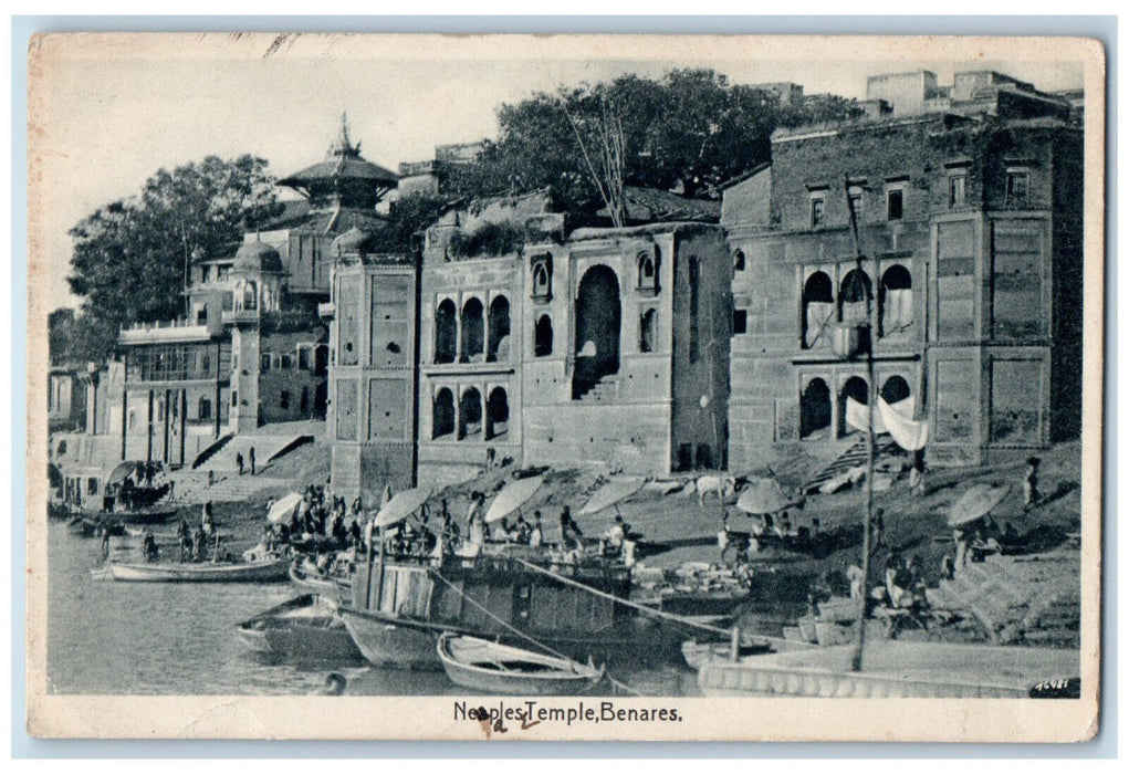 c1920's Temple at Benares (Varanasi) India Unposted Antique Postcard