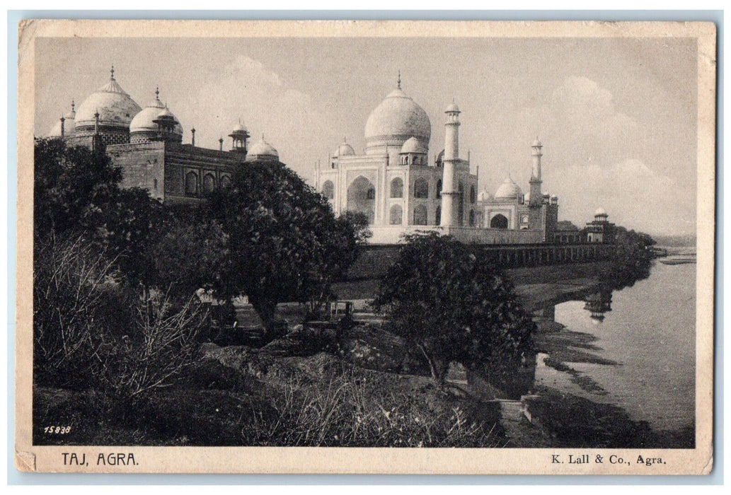 c1920's Building of Taj Agra India K. Lall & Co. Posted Antique Postcard