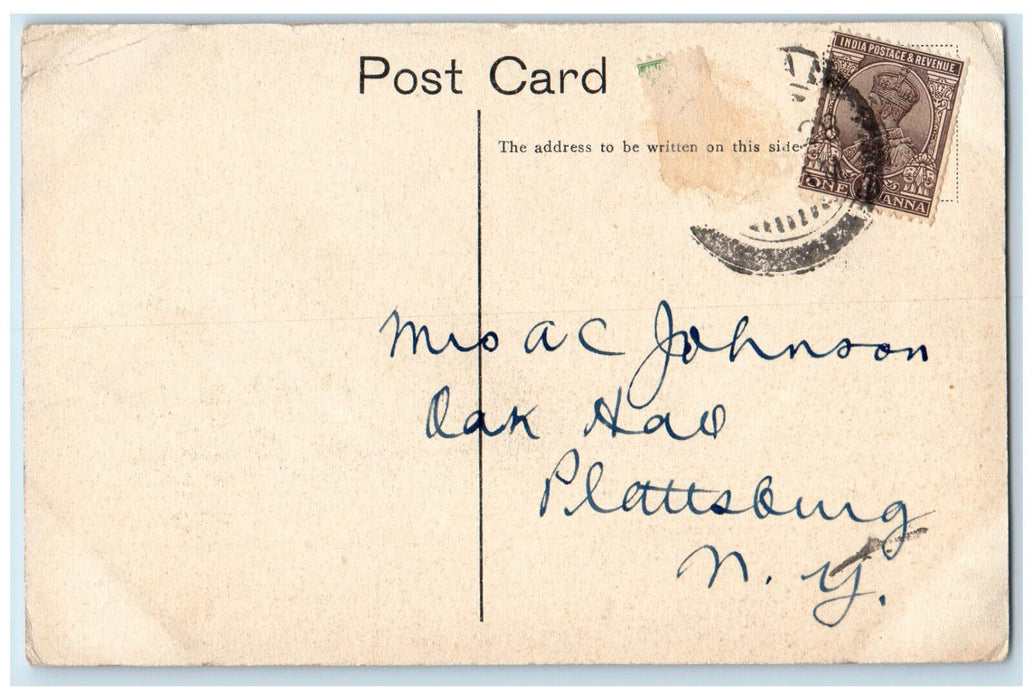 c1920's Building of Taj Agra India K. Lall & Co. Posted Antique Postcard