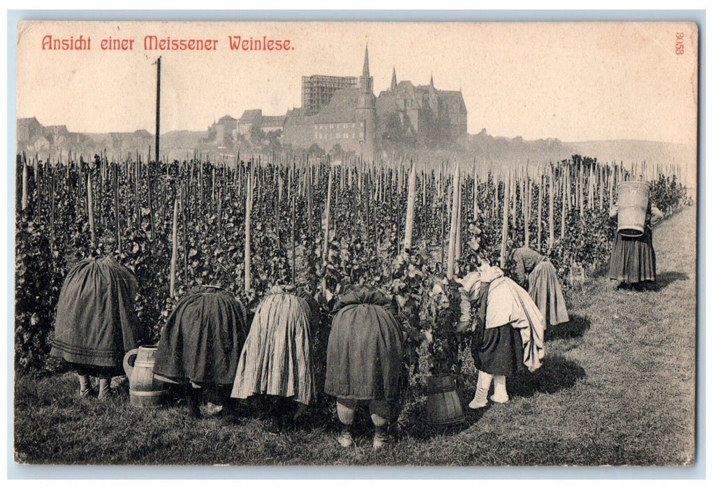 c1910 Farmers Scene in Meissen Farm Germany Posted Antique Postcard