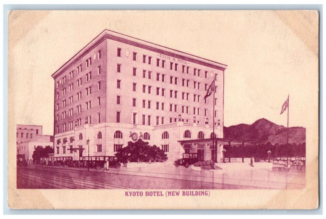 1928 Entrance to Kyoto Hotel (New Building) Japan Posted Antique Postcard