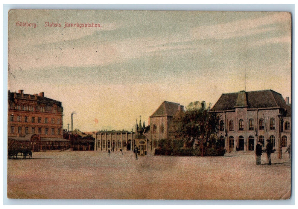 1912 Statens Jarnvags Station Gothenburg Sweden Posted Antique Postcard