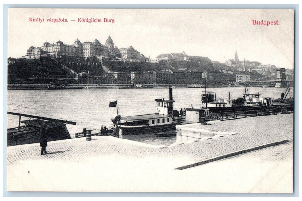 c1910 Royal War Palace Konigliche Burg Budapest Hungary Unposted Postcard