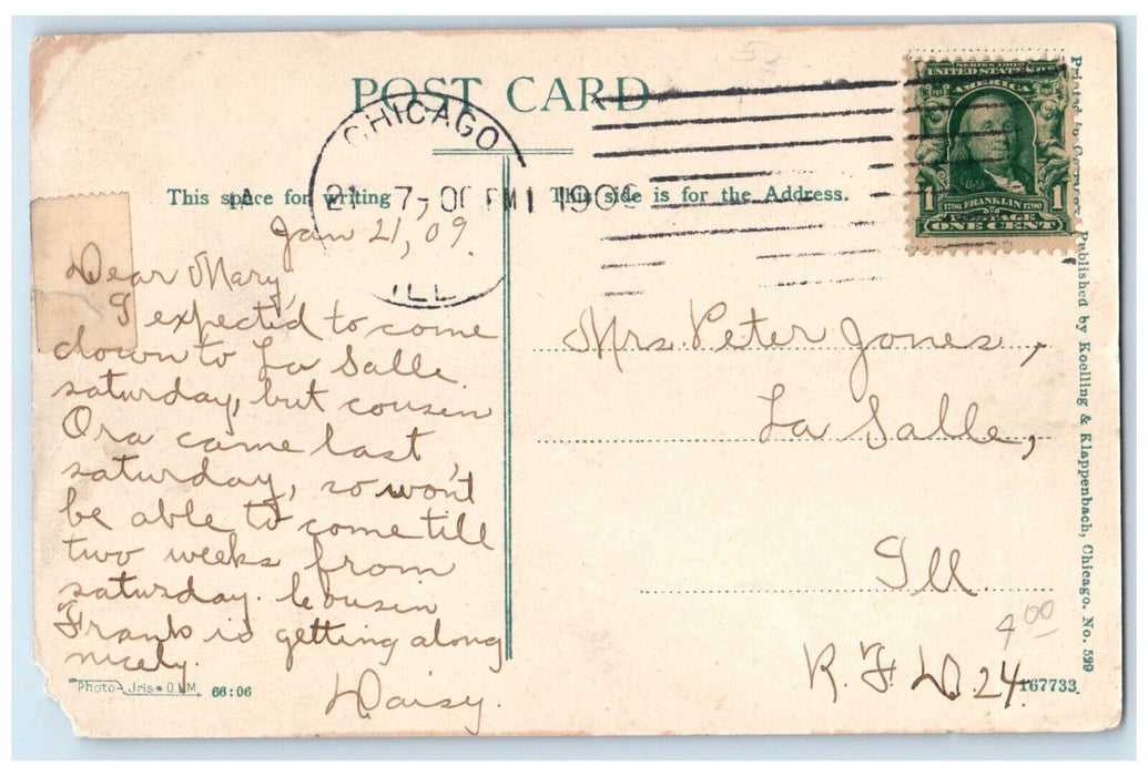 1909 The Old Mill Dam At Riverside Chicago Illinois IL, River Boat Postcard