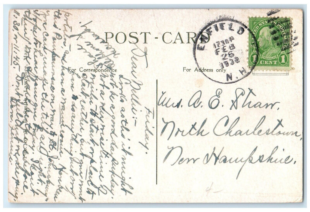 1932 Boston & Maine RR Station Manchester New Hampshire NH Vintage Postcard