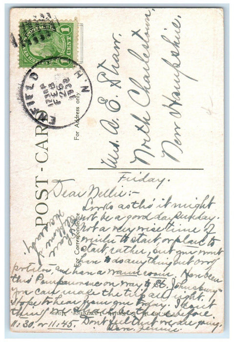 1932 Boston & Maine RR Station Manchester New Hampshire NH Vintage Postcard