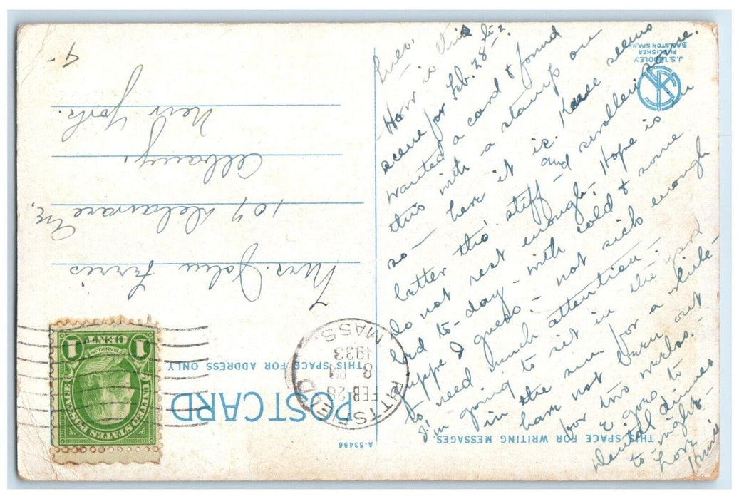1933 Boat House At Silver Bay On Lake George New York NY, Canoeing Postcard