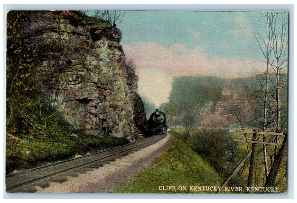 1910 Cliff Kentucky River Locomotive Train Railroad Railway Kentucky KY Postcard