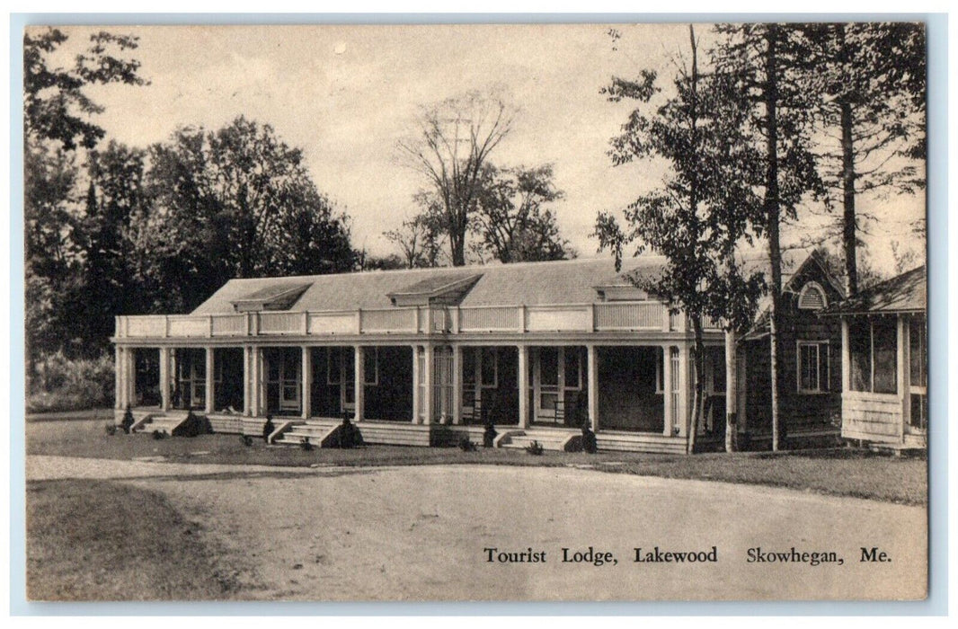 1932 Tourist Lodge Lakewood Dirt Road Skowhegan Maine ME Posted Vintage Postcard