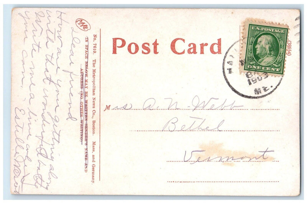 c1910's The Oaklands Building Gardiner Maine ME Posted Antique Postcard