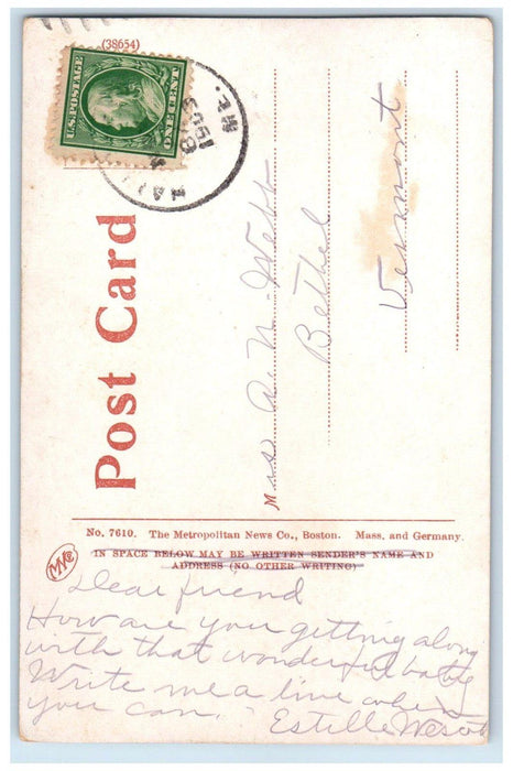 c1910's The Oaklands Building Gardiner Maine ME Posted Antique Postcard
