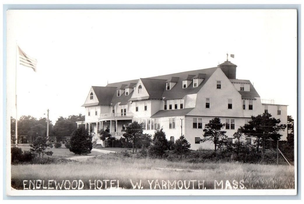 c1920's Englewood Hotel View West Yarmouth Massachusetts MA RPPC Photo Postcard