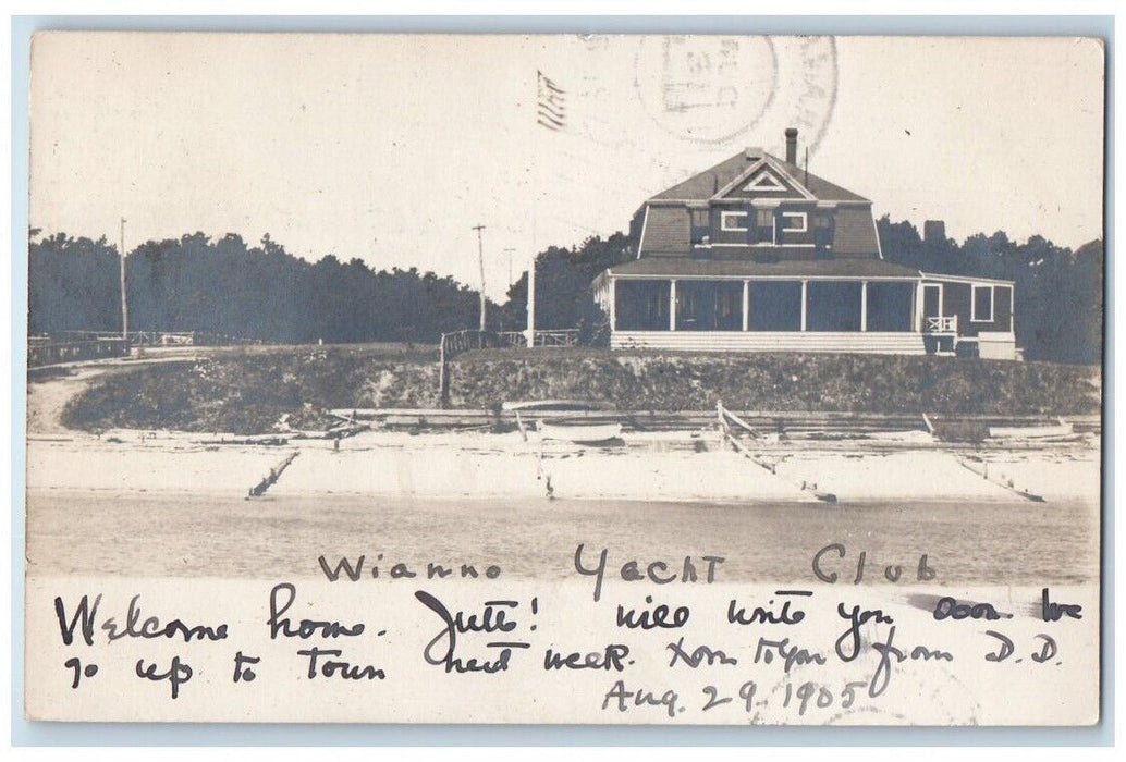1906 Wianno Yacht Club View Massachusetts MA RPPC Photo Posted Postcard