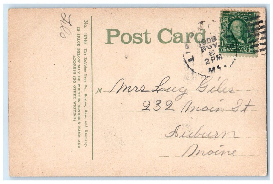 1908 Walker Art Building Bowdoin College Brunswick Maine ME Antique Postcard