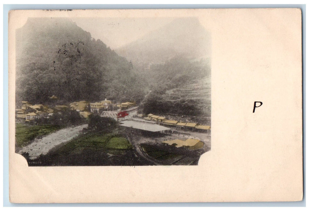 1903 View of Hills Buildings in Yumoto Hakone Japan Antique Posted Postcard