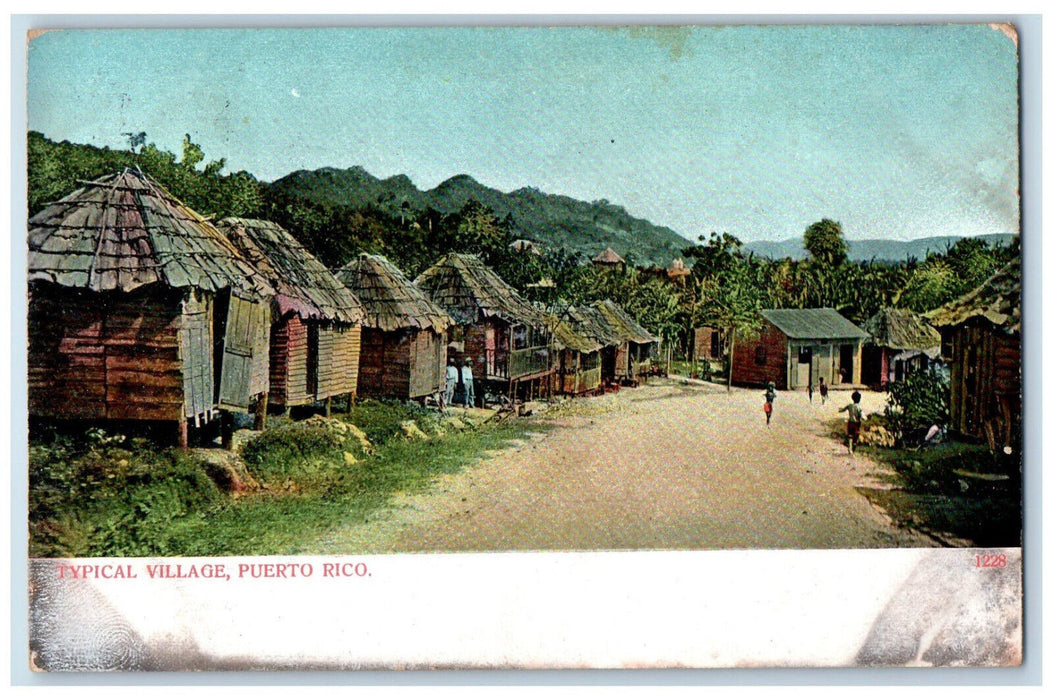 1908 Wooden House Typical Village San Juan Puerto Rico Antique Posted Postcard