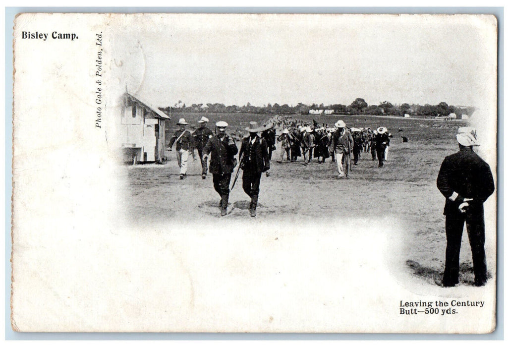 1903 Leaving The Century Butt Bisley Camp Woking Surrey England Posted Postcard