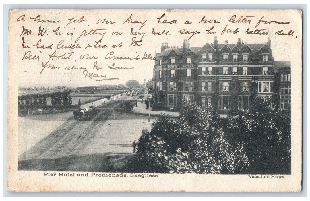 1903 Pier Hotel and Promenade Skegness England Valentines Series Postcard