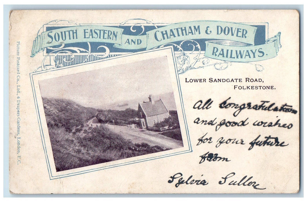 1901 South Eastern Chatham Dover Railways Lower Sandgate Road England Postcard