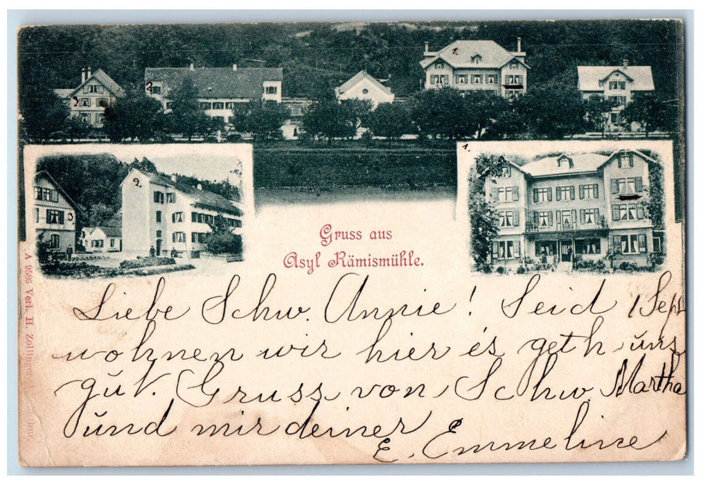 c1905 Greetings from Asyl Ramismuhle Switzerland Posted Multiview Postcard