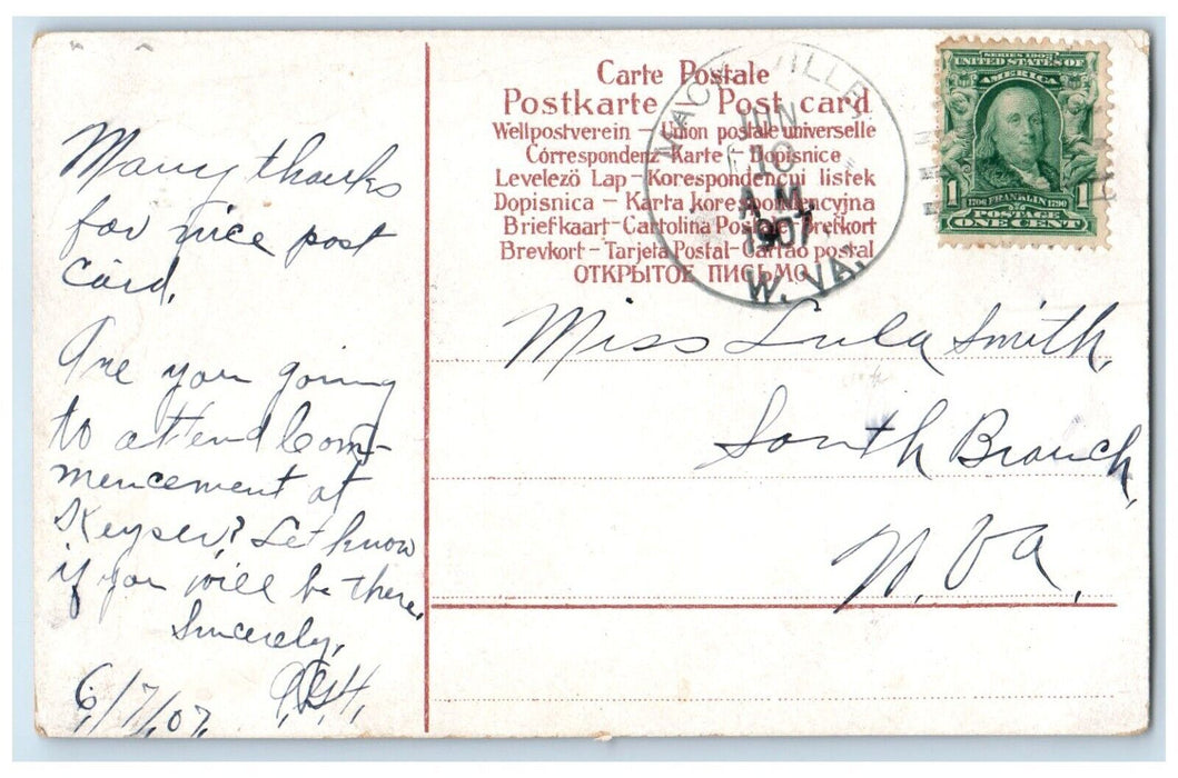 1907 Couple Romance Mushroom Toadstool Fantasy Macksville WV Antique Postcard
