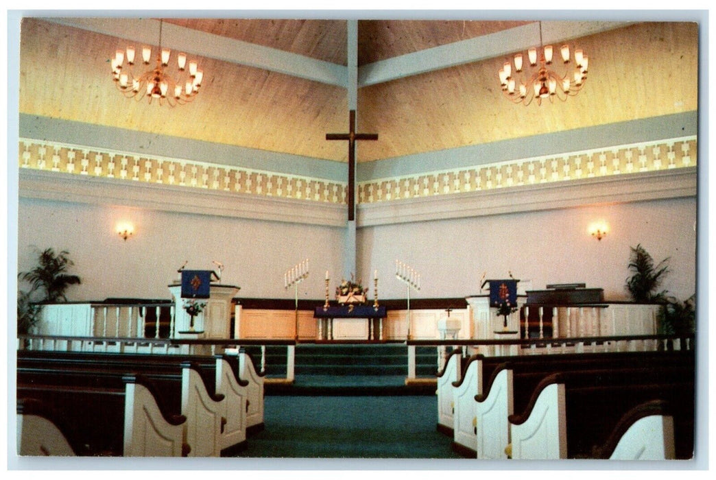 1960 Interior View St John United Methodist Church Winter Haven Florida Postcard