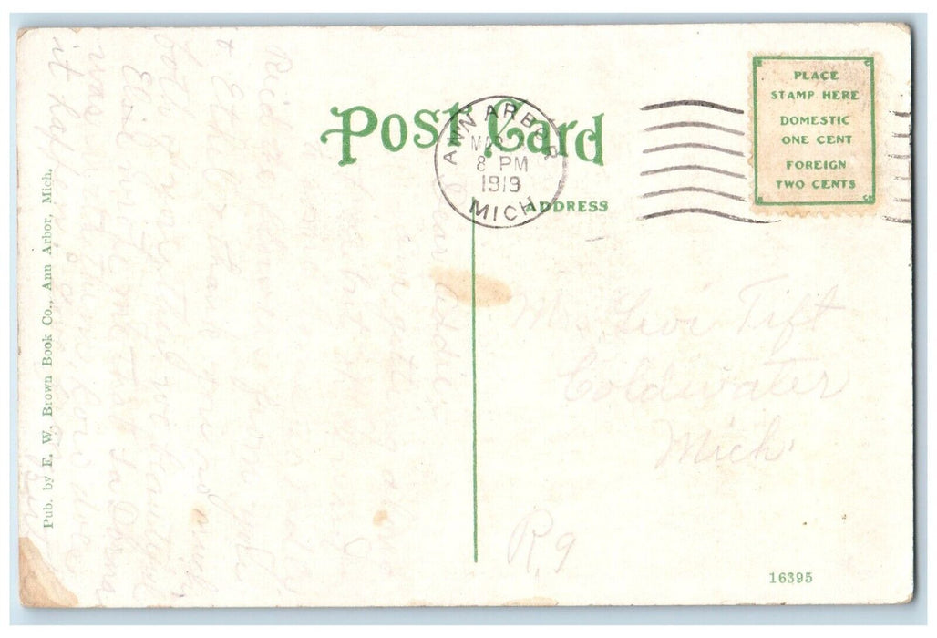 1919 Hospital University Michigan Exterior Building Ann Arbor Michigan Postcard