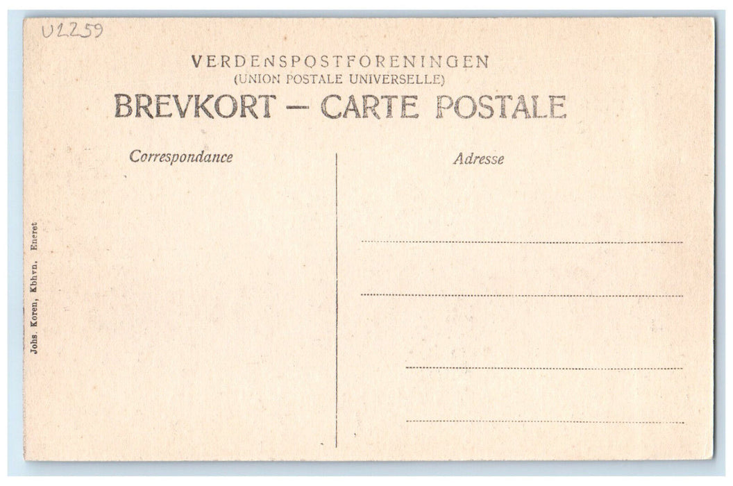 c1910 Round Tower Kjobehavn (Copenhagen) Denmark Antique Unposted Postcard