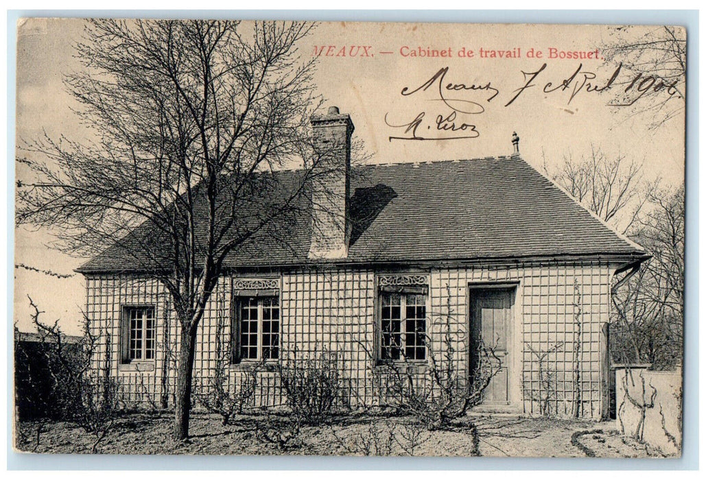 1906 Cabinet De Travail De Bossuet Meaux France Posted Antique Postcard