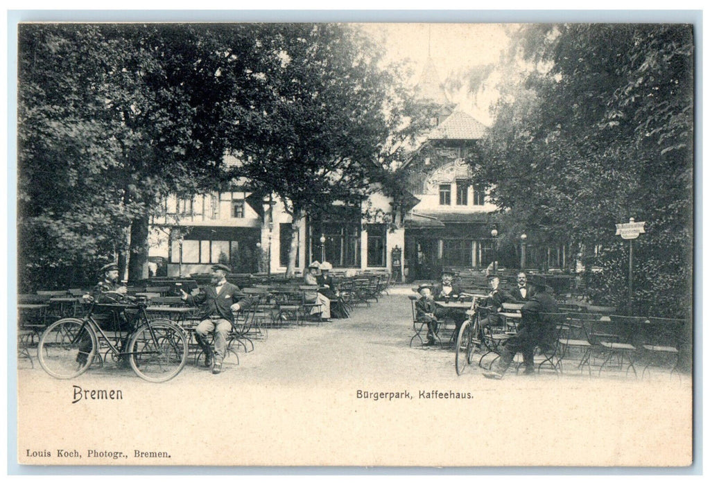 c1940's Burgerpark Kaffeehause Bremen Germany Vintage Unposted Postcard