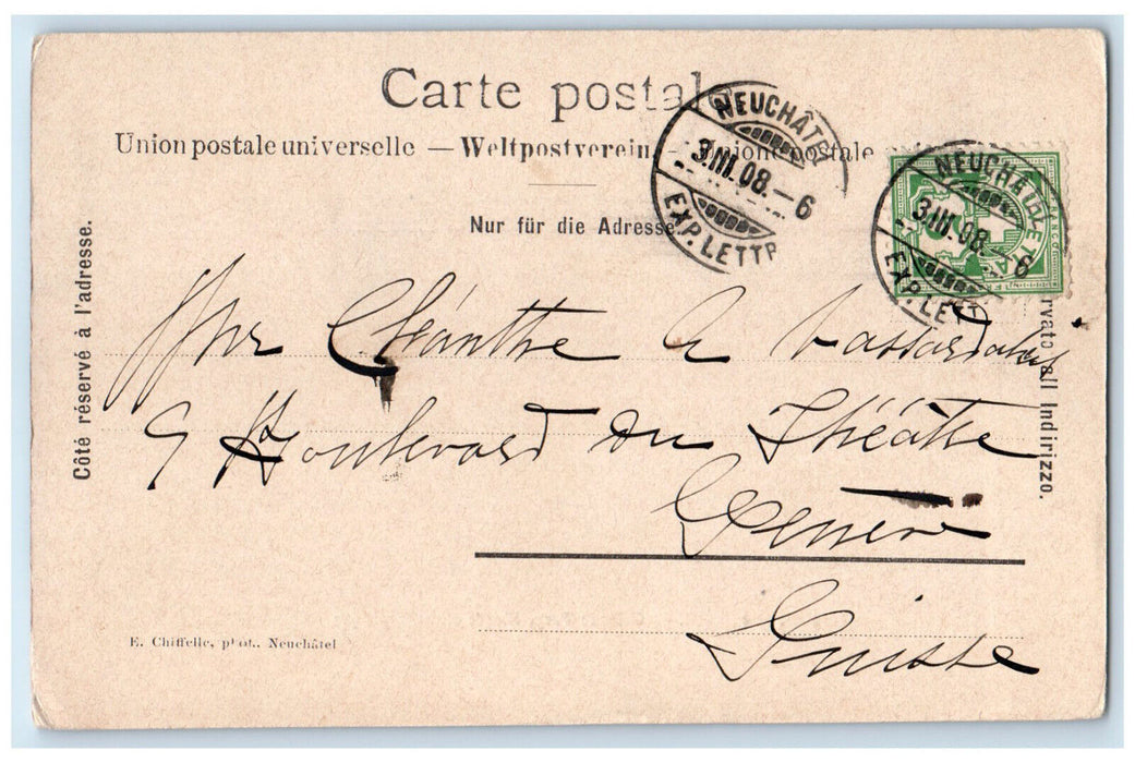 c1910 Chateau Pury Musee Ethnographique Neuchatel Switzerland Postcard