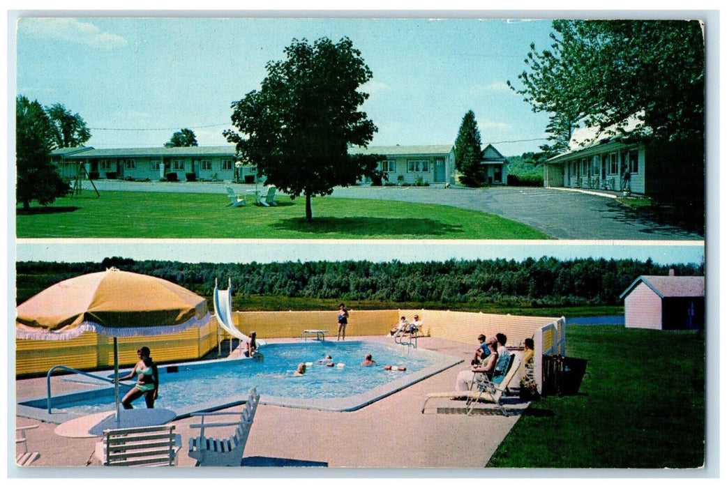 c1960 Breezy Acres Motel Skowhegan Maine ME Multi-View Antique Unposted Postcard