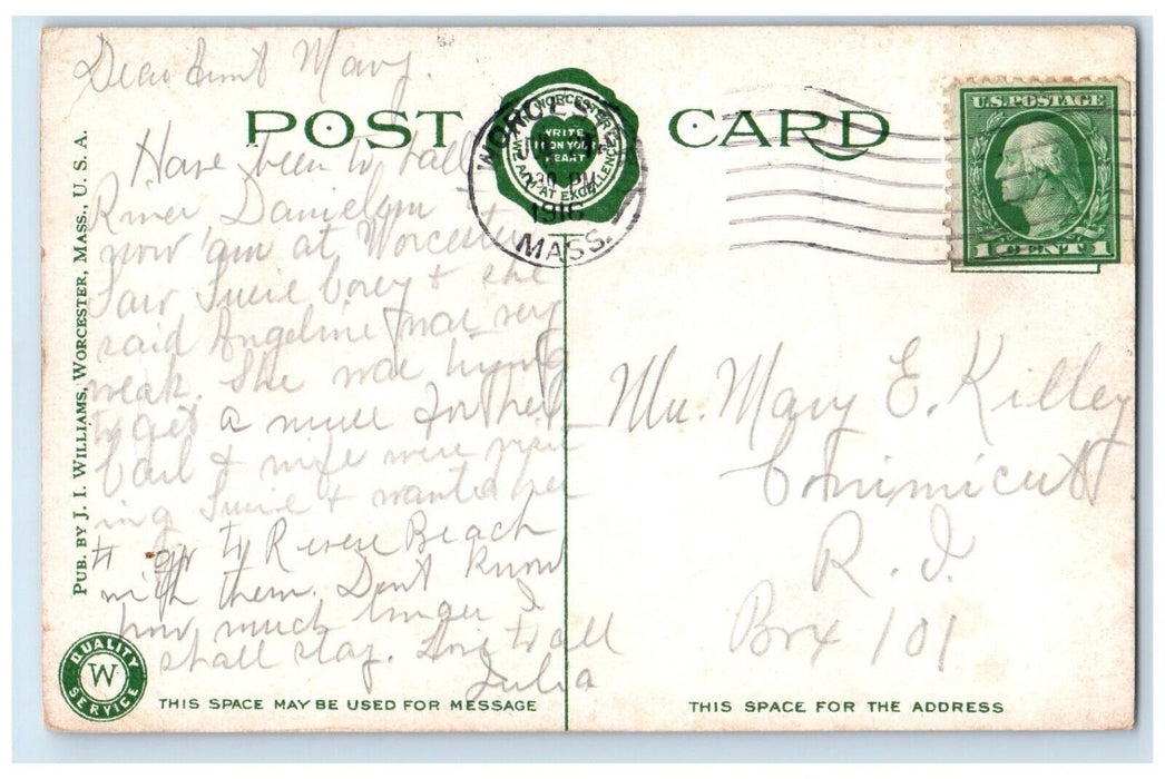 1916 Scenic View Playgrounds Greenwood Park Worcester Massachusetts MA Postcard