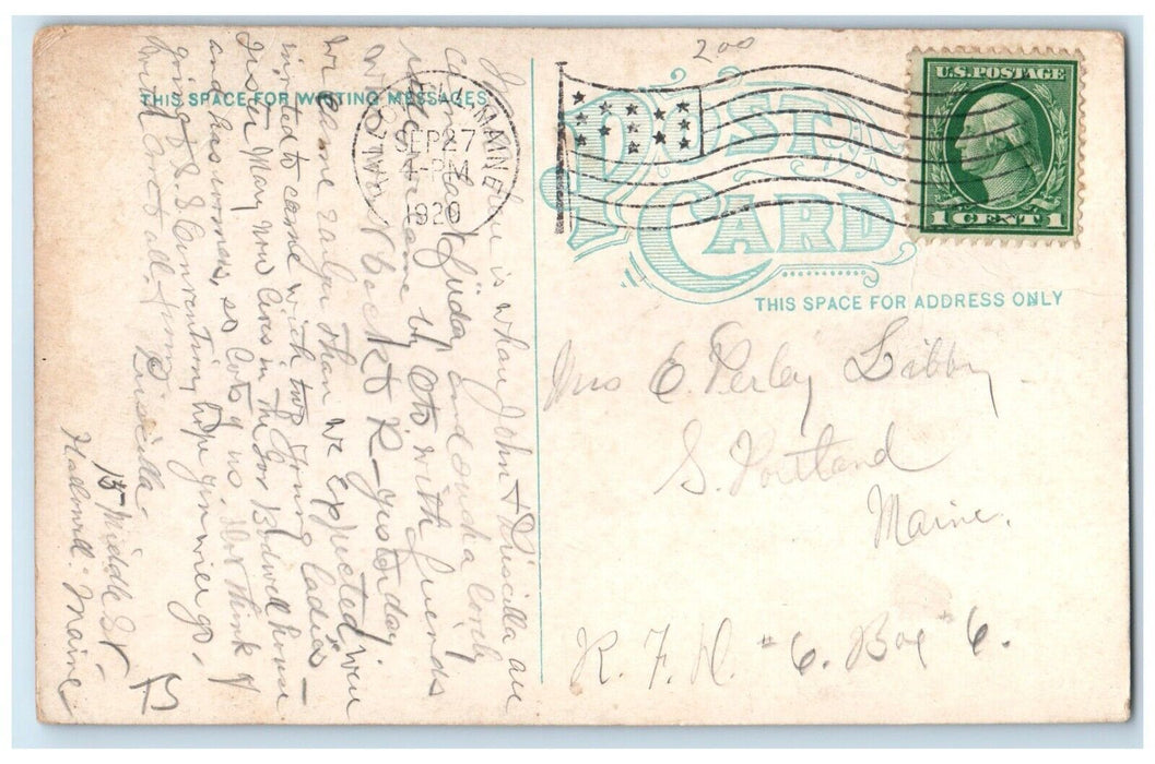 c1920 Exterior View Grammar School Building Hallowell Maine ME Antique Postcard