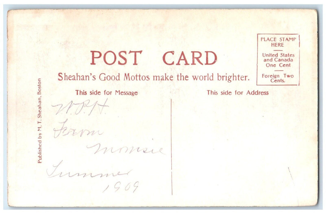 1909 If I Should Die Poem Ben King Sheahan's Good Mottos Antique Postcard