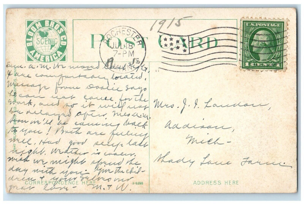 1915 Residences West College Street Exterior House Rochester Minnesota Postcard